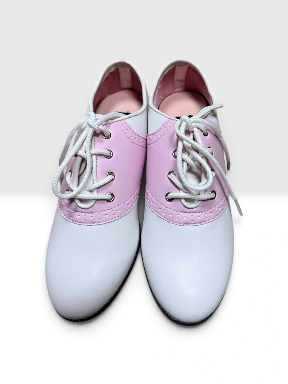 Funtasma White and Pink Two-Tone Lace-Up Flats